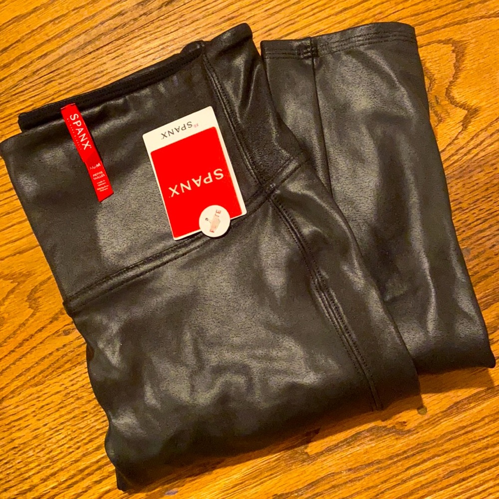Spank faux leather leggings
